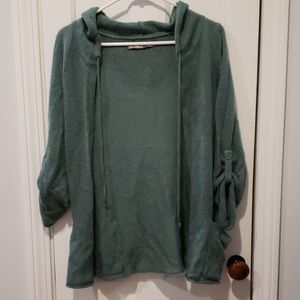 Slouchy green sweater hoodie